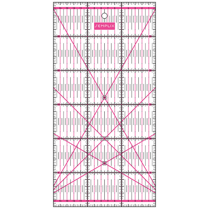 Semplix Patchwork-Quiltlineal (30 x 15 cm/ 2,5 mm dick/ pink)