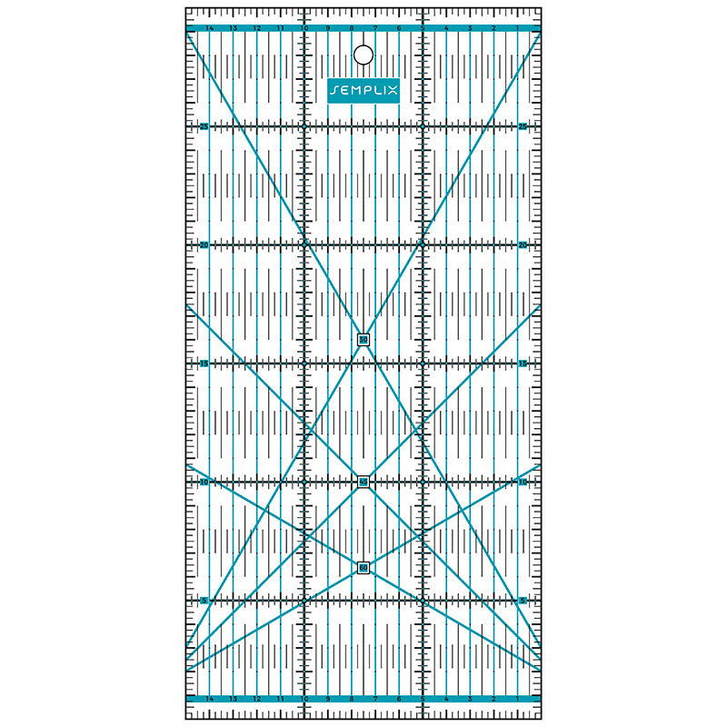 Semplix Patchwork-Quiltlineal (30 x 15 cm/ 2,5 mm dick/ türkis)