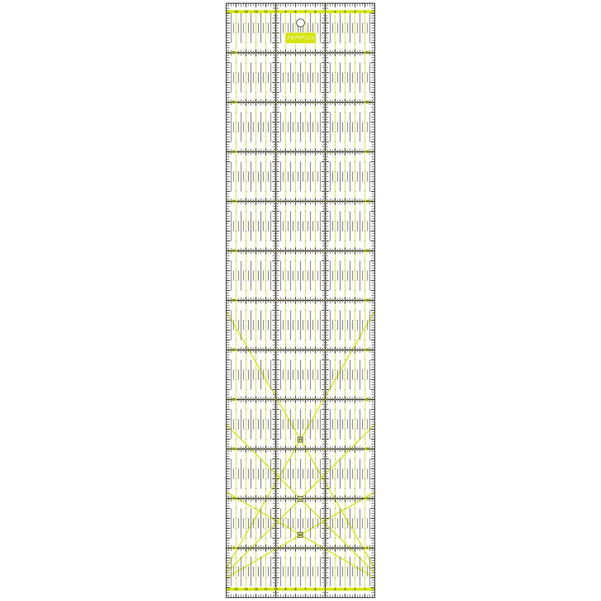 Semplix Patchwork-Quiltlineal (60 x 15 cm/ 2,5 mm dick/ gelb)