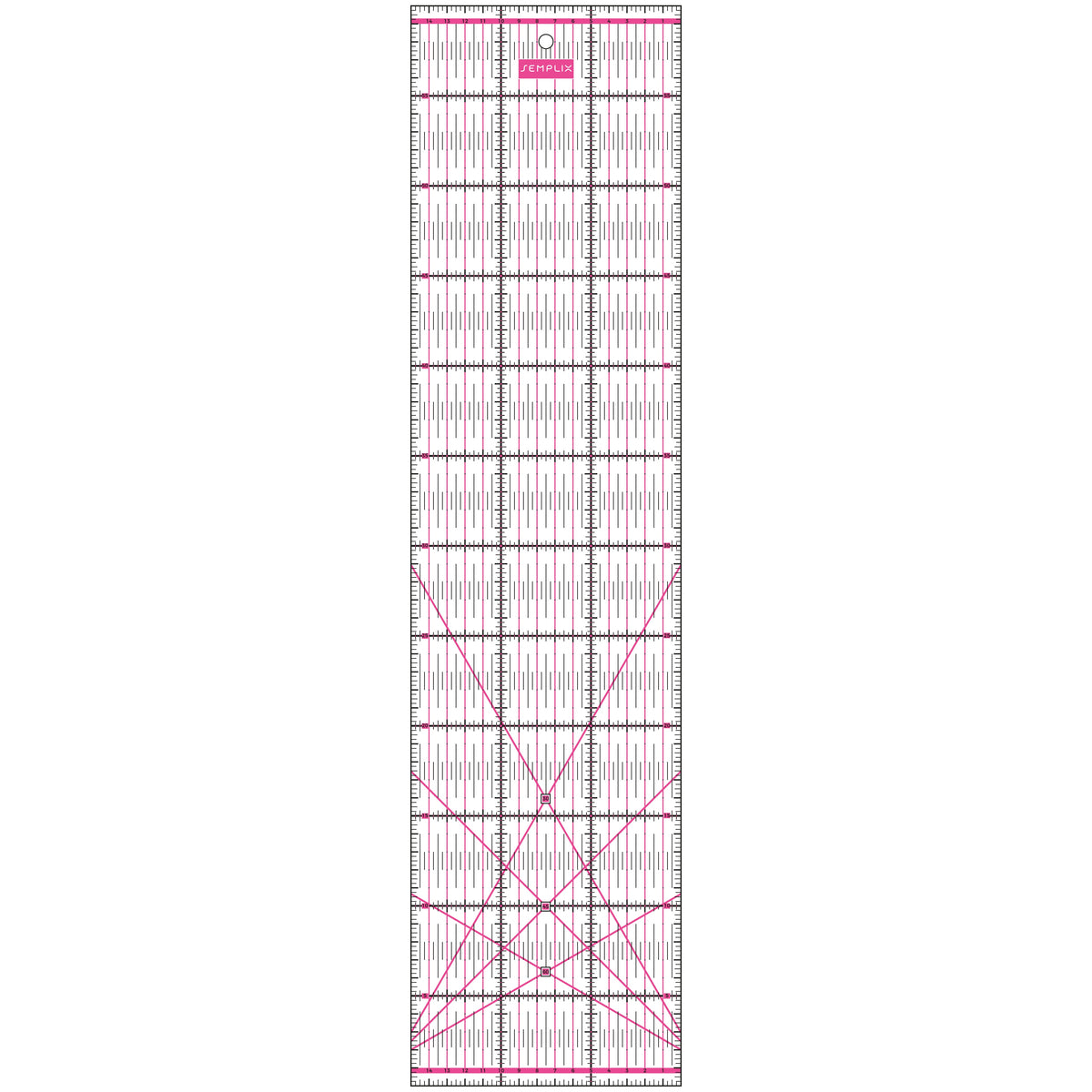 Semplix Patchwork-Quiltlineal (60 x 15 cm/ 2,5 mm dick/ pink)