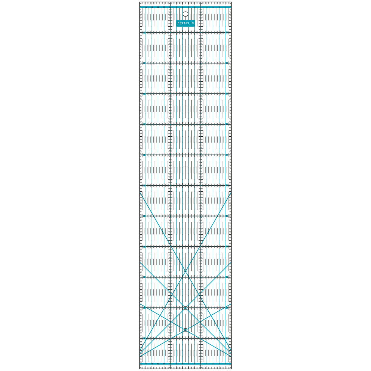 Semplix Patchwork-Quiltlineal (60 x 15 cm/ 2,5 mm dick/ türkis)
