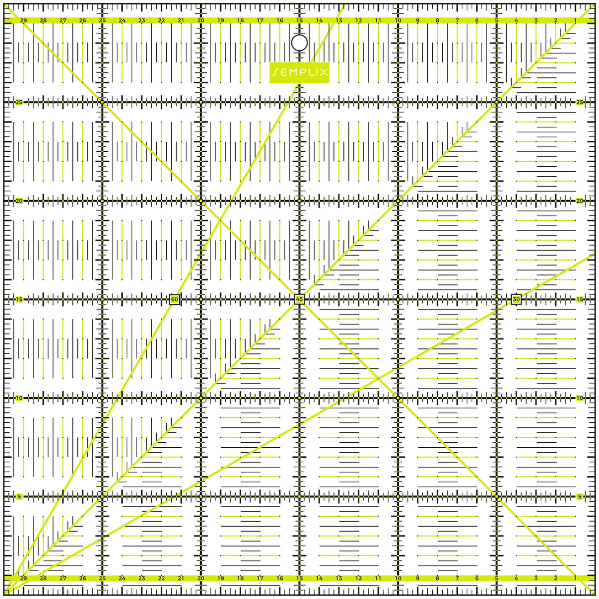 Semplix Patchwork-Quiltlineal (30 x 30 cm/ 2,5 mm dick/ gelb)