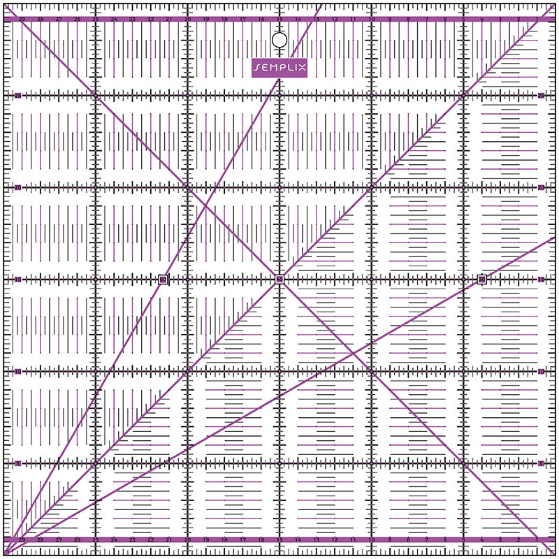 Semplix Patchwork-Quiltlineal (30 x 30 cm/ 2,5 mm dick/ lila)