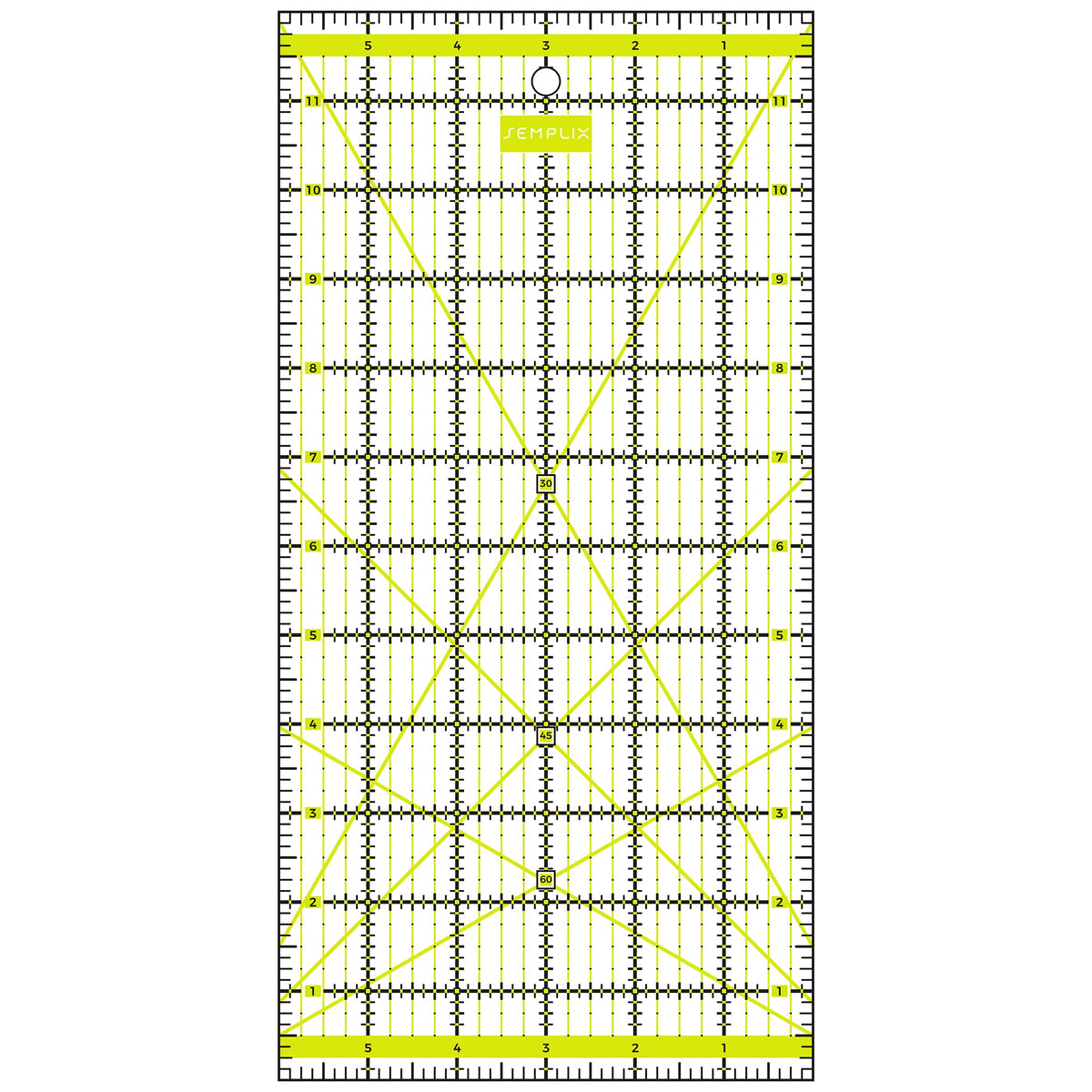 Semplix Patchwork-Quiltlineal (12" x 6"/ 2,5 mm dick/ gelb)