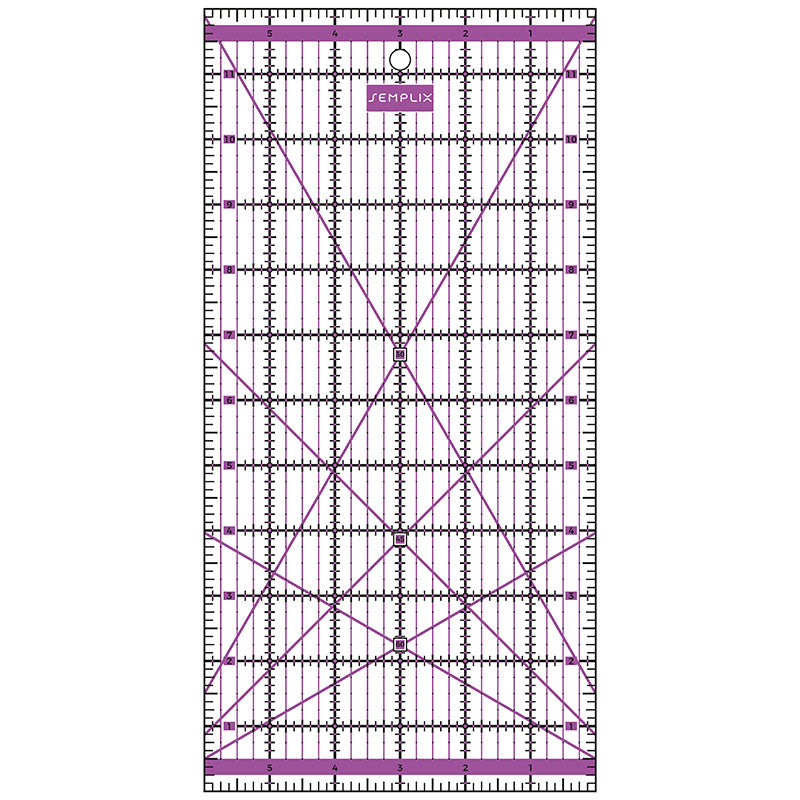 Semplix Patchwork-Quiltlineal (12" x 6"/ 2,5 mm dick/ lila)