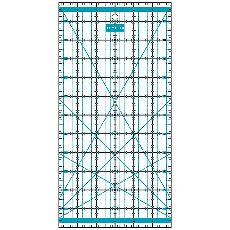 Semplix Patchwork-Quiltlineal (12" x 6"/ 2,5 mm dick/ türkis)