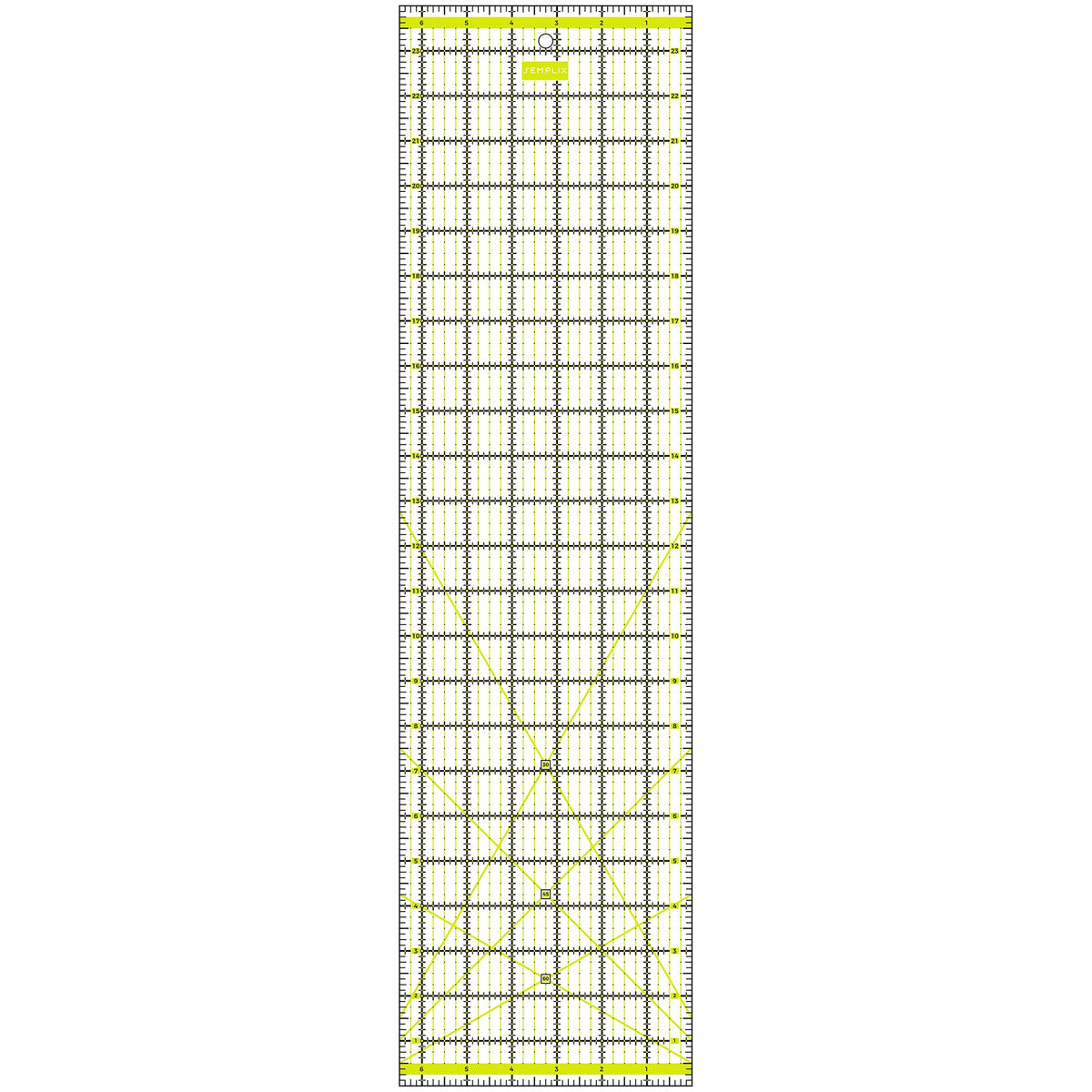 Semplix Patchwork-Quiltlineal (24" x 6,5"/ 2,5 mm dick/ gelb)