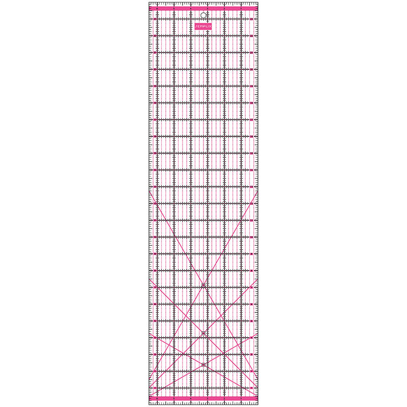 Semplix Patchwork-Quiltlineal (24" x 6,5"/ 2,5 mm dick/ pink)
