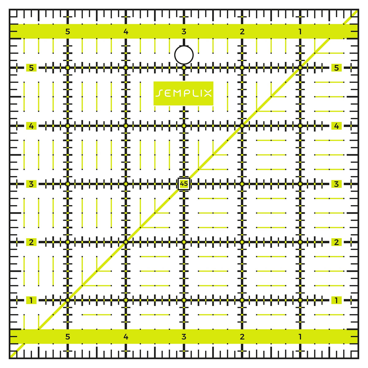 Semplix Patchwork-Quiltlineal (6" x 6"/ 2,5 mm dick/ gelb)