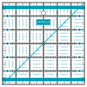 Semplix Patchwork-Quiltlineal (6" x 6"/ 2,5 mm dick/ türkis)