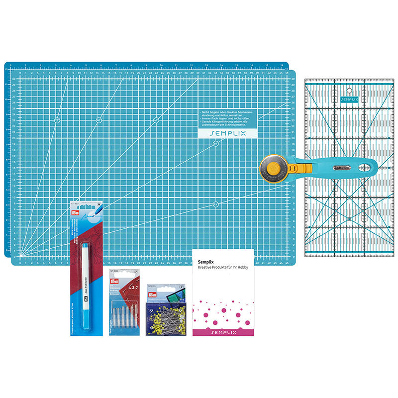Semplix Patchwork Starter Set türkis/ petrol + GRATIS Prym Aqua-Trickmarker