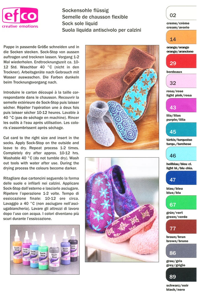 Sock Stop Set Nr.6 grau/ bordeaux/ creme - flüssige Latexmilch von Efco