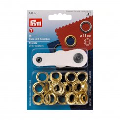 Prym Ösen mit Scheiben (11 mm/ goldfarbig/ 15 St./ inkl. Werkzeug)