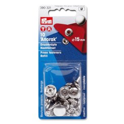 Prym Druckknöpfe Anorak Nachfüllset (15 mm/ silberfarbig/ 10 St.)