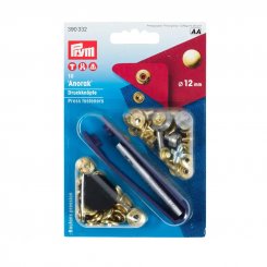 Prym Druckknöpfe Anorak (12 mm/ goldfarbig/ 10 St./ inkl. Werkzeug)