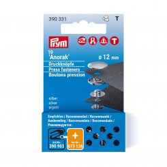 Prym Druckknöpfe Anorak Nachfüllset (12 mm/ silberfarbig/ 10 St.)