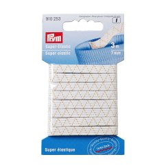 Prym Super-Elastic Gummi Goldzack (7 mm x 3 m/ weiß)