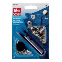 Prym Hosenhaken und -Stege (13 mm/ silberfarbig/ 4 St./ inkl. Werkzeug)