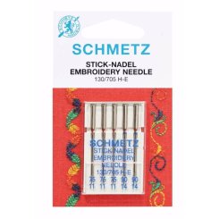 Schmetz Embroidery-Sticknadeln 75-90/ System 130/705 H-E/ 5 Nadeln