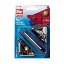Prym Druckknöpfe Anorak (15 mm/ altmessing/ 10 St./ inkl. Werkzeug)