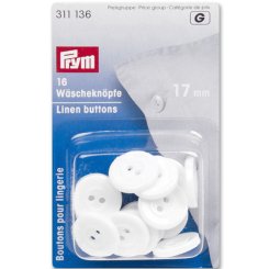 Prym Wäscheknöpfe Kunststoff (17 mm/ weiß/ 16 St.)