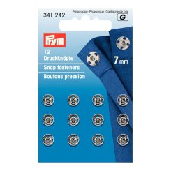 Prym Annäh-Druckknöpfe (7 mm/ silberfarbig/ 12 St.)