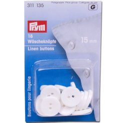 Prym Wäscheknöpfe Kunststoff (15 mm/ weiß/ 18 St.)