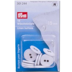 Prym Wäscheknöpfe Leinen (15 mm/ weiß/ 18 St.)
