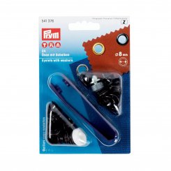 Prym Ösen und Scheiben (8 mm/ brüniert/ 24 St./ inkl. Werkzeug)