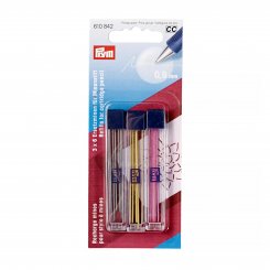 Prym Ersatzminen für Minenstift extra fein (0,9 mm/ je 6 x grau/ gelb/ rosa)