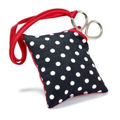 Prym Nadelkissen Polka Dots mit Schere (schwarz/ weiß)