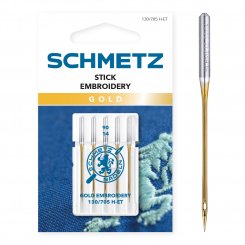 Schmetz Gold Embroidery-Sticknadeln 90/ System 130/705 H-ET/ 5 Nadeln