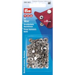 Prym Mini Druckknöpfe Nachfüllset (8 mm/ silberfarbig/ 20 St.)