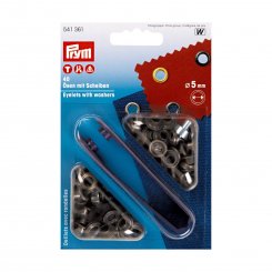 Prym Ösen mit Scheiben (5,0 mm/ altmessing/ 40 St.)