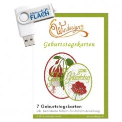 Windesign Stickmuster USB Geburtstagskarten