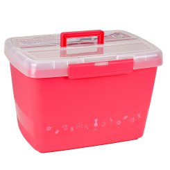 Große stabile Nähbox - Nähkoffer - Kunststoffbox (pink)