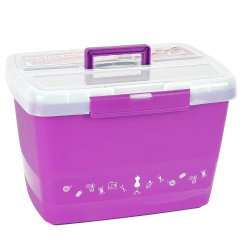 Große stabile Nähbox - Nähkoffer - Kunststoffbox (lila)