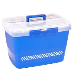 Große stabile Nähbox - Nähkoffer - Kunststoffbox (blau)