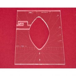 Quilt-Lineal Blatt groß (Plexiglas 5 mm/Blatt 4 x 2,15 inch/ca. 10,1 x 5,5 cm)