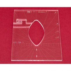 Quilt-Lineal Blatt klein (Plexiglas 5 mm/Blatt 3 x 1,25 inch/ca. 7,6 x 3,2 cm)