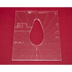 Quilt-Lineal "Feder klein" (Plexiglas 5 mm/Feder 3 x 1 inch/ca. 7,6 x 2,5 cm)