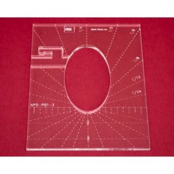 Quilt-Lineal "Ellipse klein" (Plexiglas 5 mm/Ellipse 3 x 1,5 inch/ca. 7,6 x 3,8 cm)