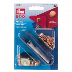 Prym Druckknöpfe Anorak (15 mm/ verkupfert/ 10 St./ inkl. Werkzeug)