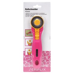 Semplix Rollschneider Maxi (für Links + Rechtshänder/ 45 mm/ pink)