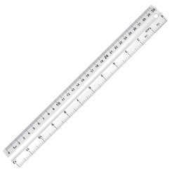 Semplix Aluminium Lineal (Skalierung 30 cm + 12 Inch/ Länge 31 cm)