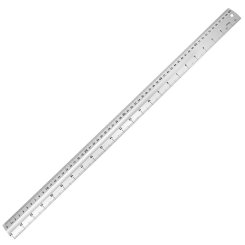 Semplix Aluminium Lineal (Skalierung 60 cm + 24 Inch/ Länge 61 cm)