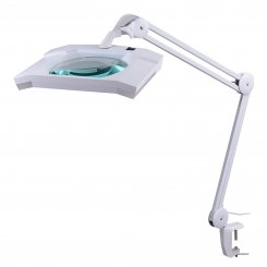 Semplix LED Lupen-Tischlampe 3D weiß (Linse 189 x 157 mm/ Tischklemme)