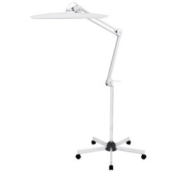 Semplix LED Arbeitslampe Stehlampe weiß (182 LED/ dimmbar/ inkl. Standfuß m. Rollen/ Tischklemme)
