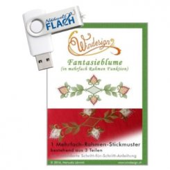Windesign Stickmuster USB Fantasieblume (in mehrfach Rahmen Funktion)