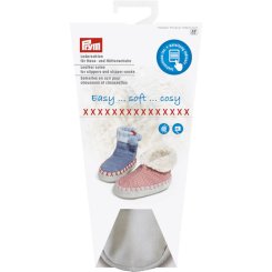 Prym Ledersohlen für Haus- und Hüttenschuhe (hellgrau) 975 303 Gr. 27-29
